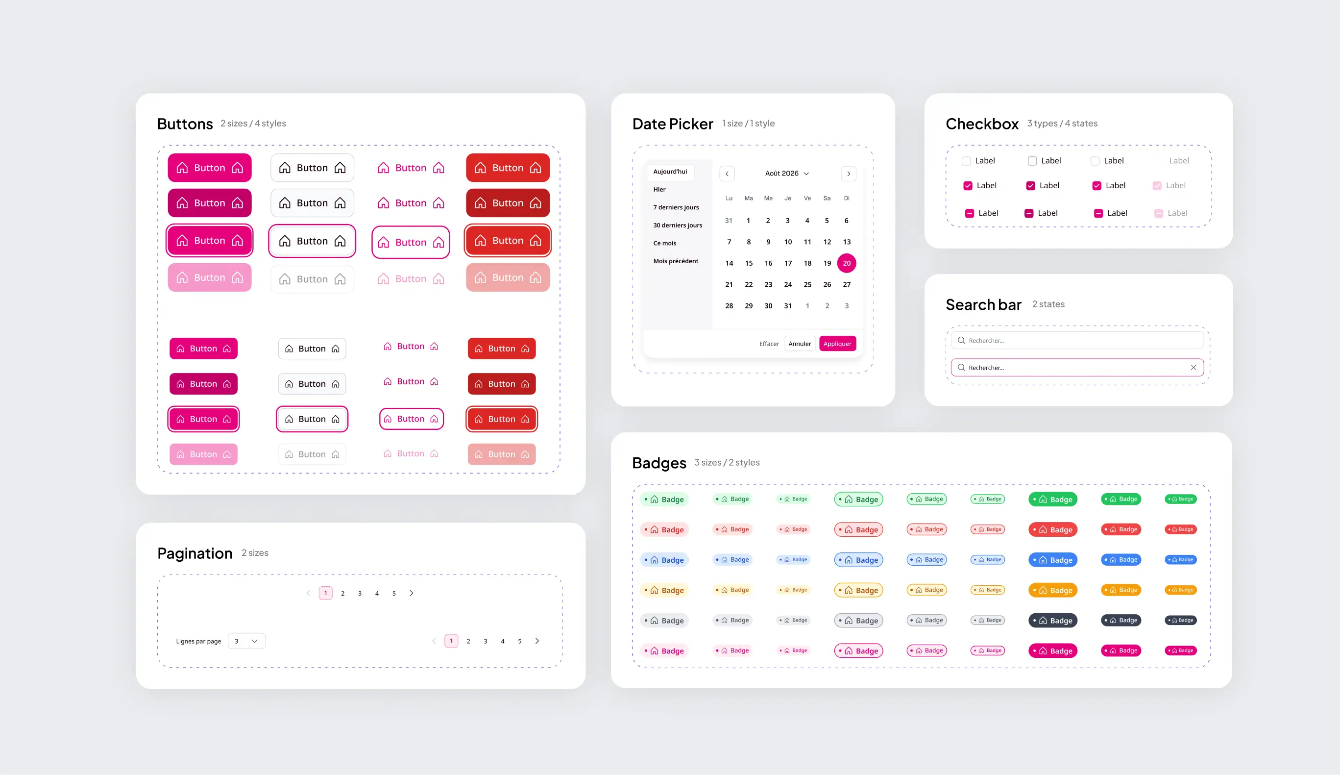 Composants du Design System de Startloc