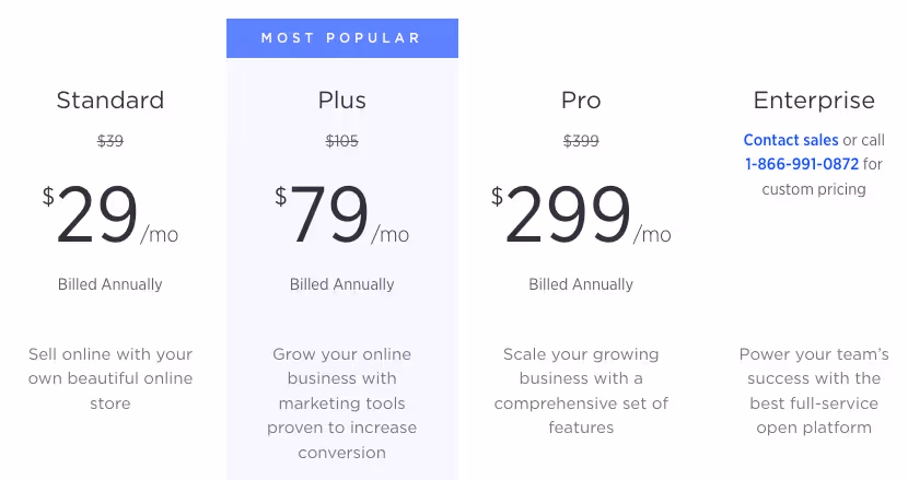BigCommerce Pricing Table