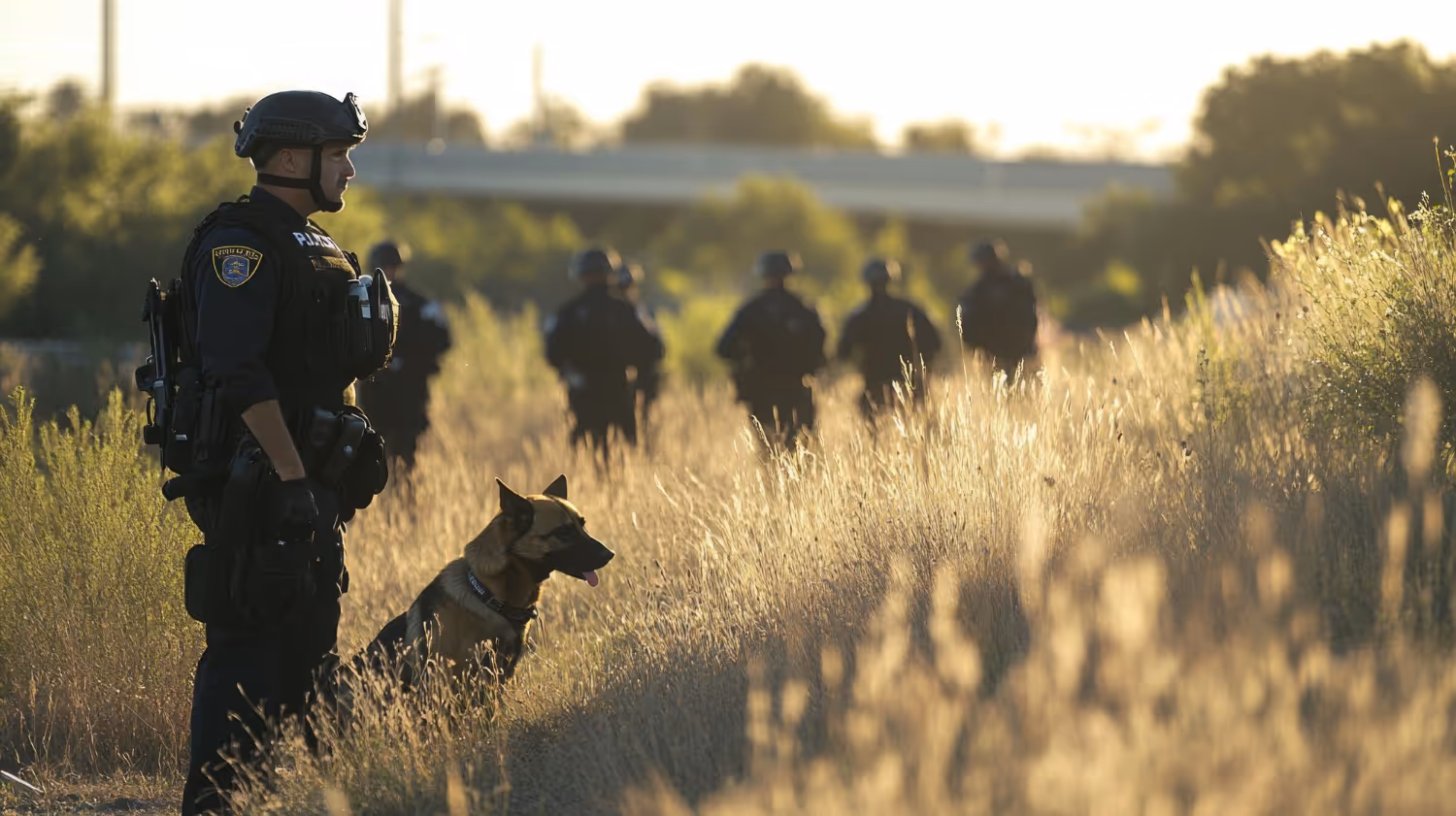 police or border patrol in field