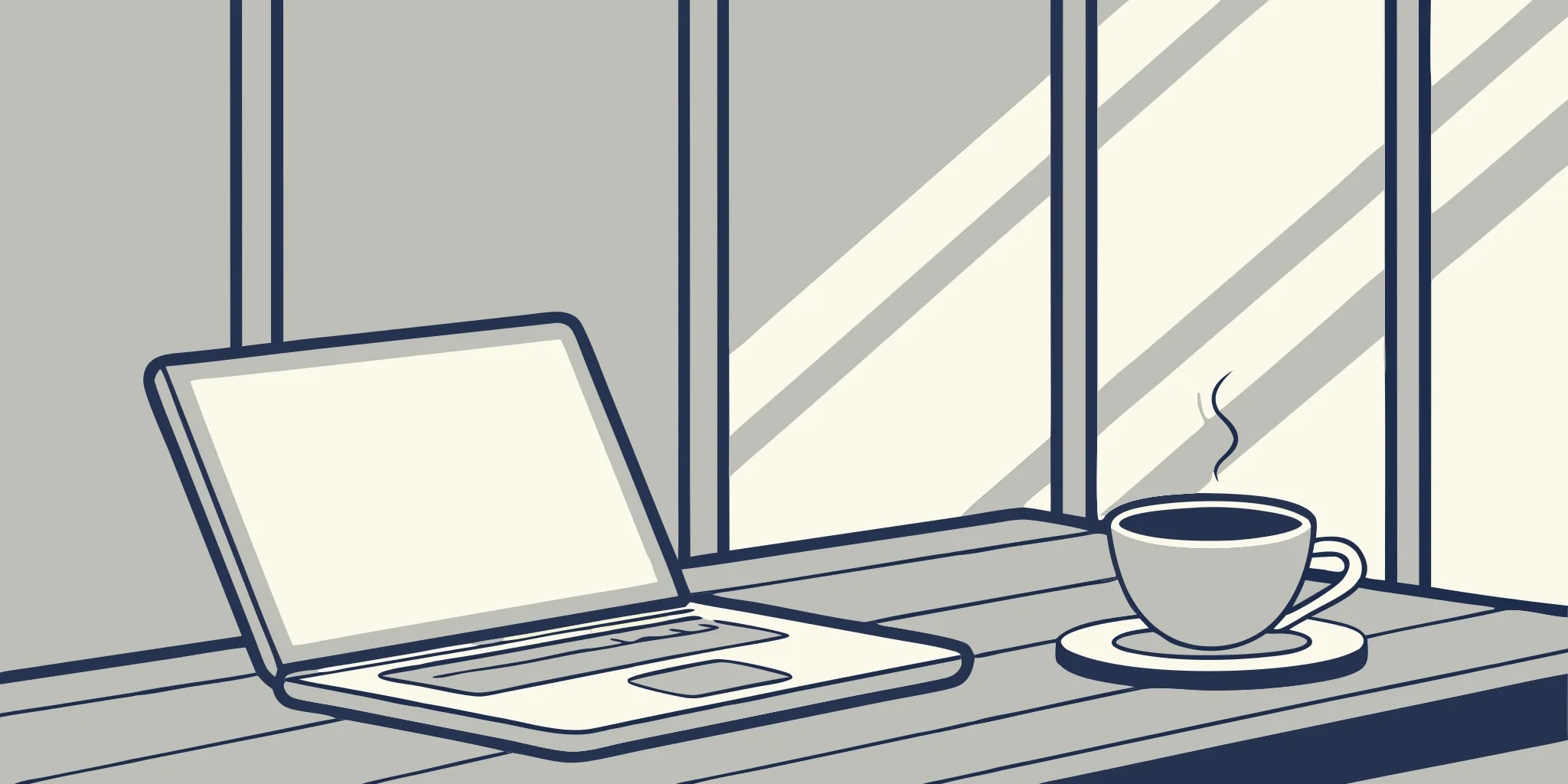 Laptop, coffee, and window: Best workspace for emailing CS recruiters.