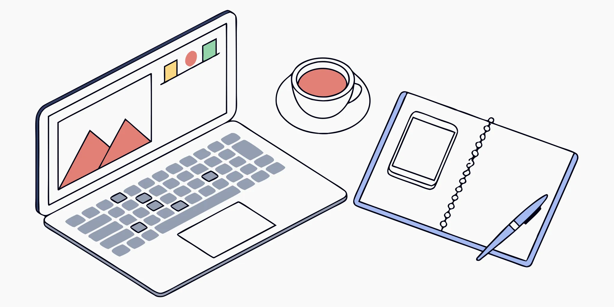 Email newsletter platform tools on a laptop.