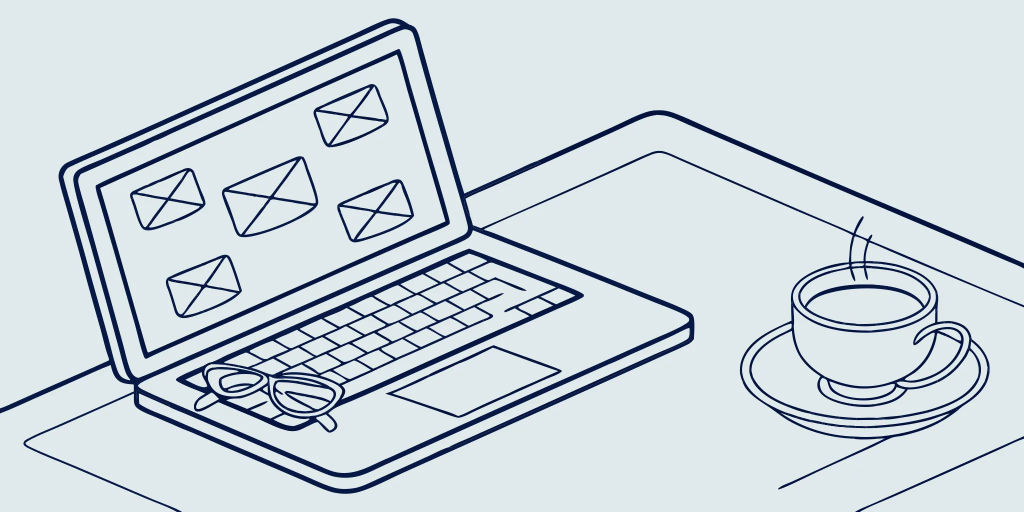 Email marketing tools on a laptop.
