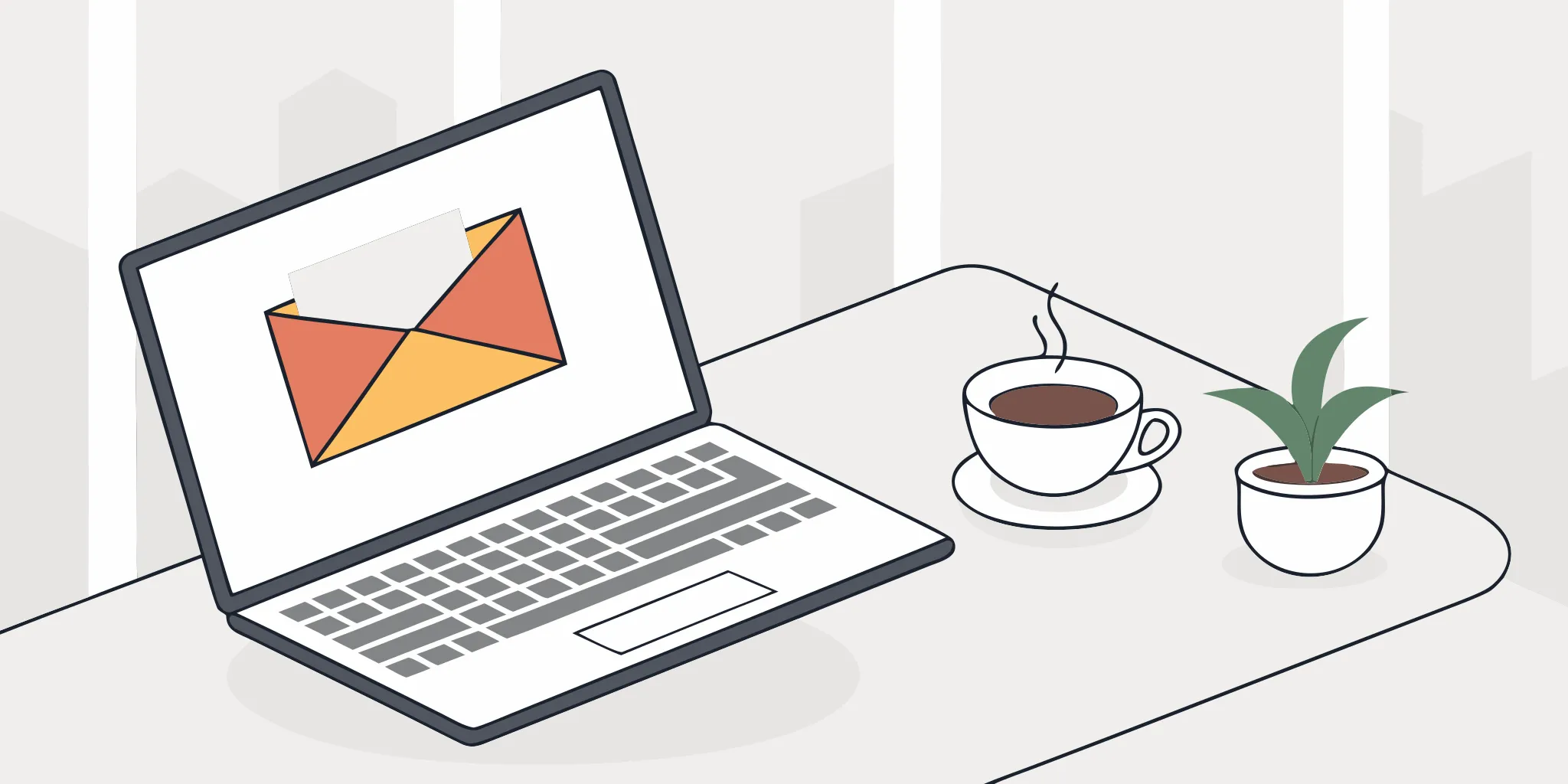 Laptop with an email icon on screen, used for an email marketing and content distribution strategy.