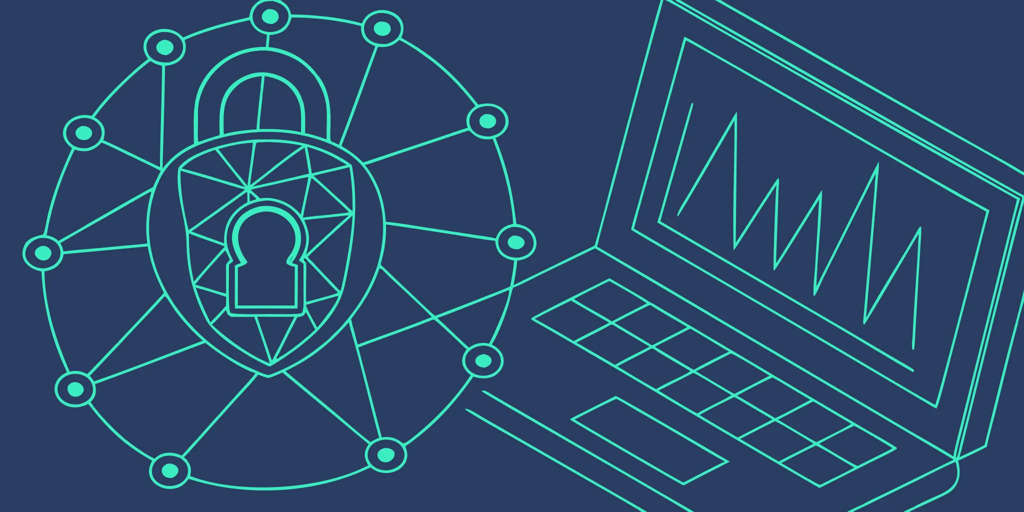 Laptop with a padlock icon showing the DKIM, DMARC, and SPF setup for cold email.