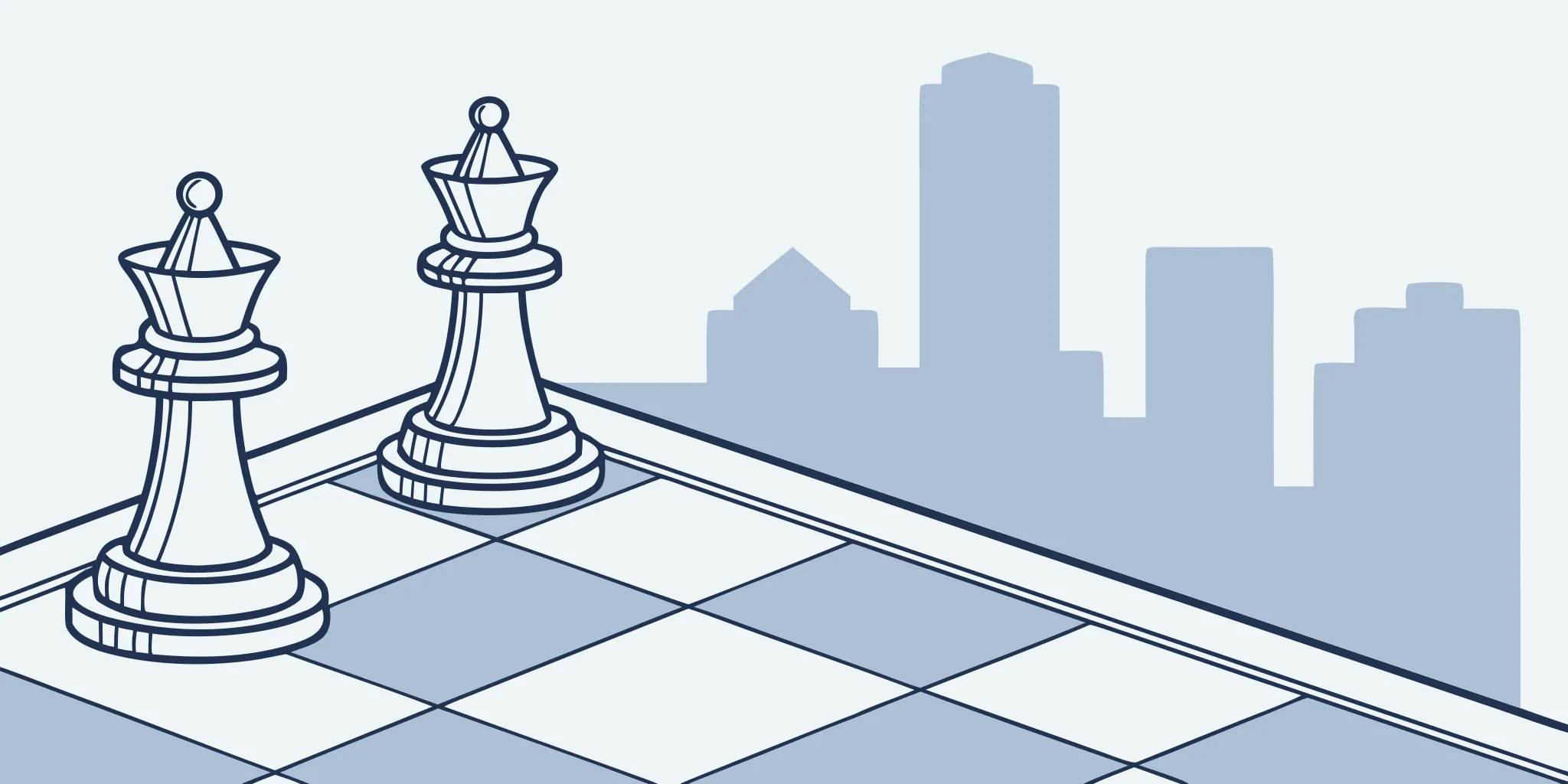 Chess pieces arranged to plan a cold email multiple domain strategy.