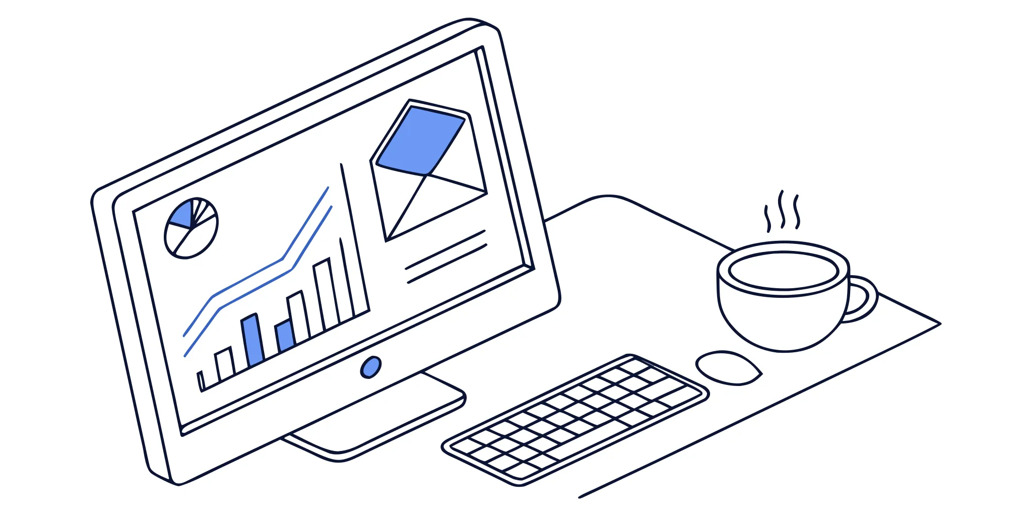 Analytics dashboard for an outsourced cold email infrastructure on a computer.