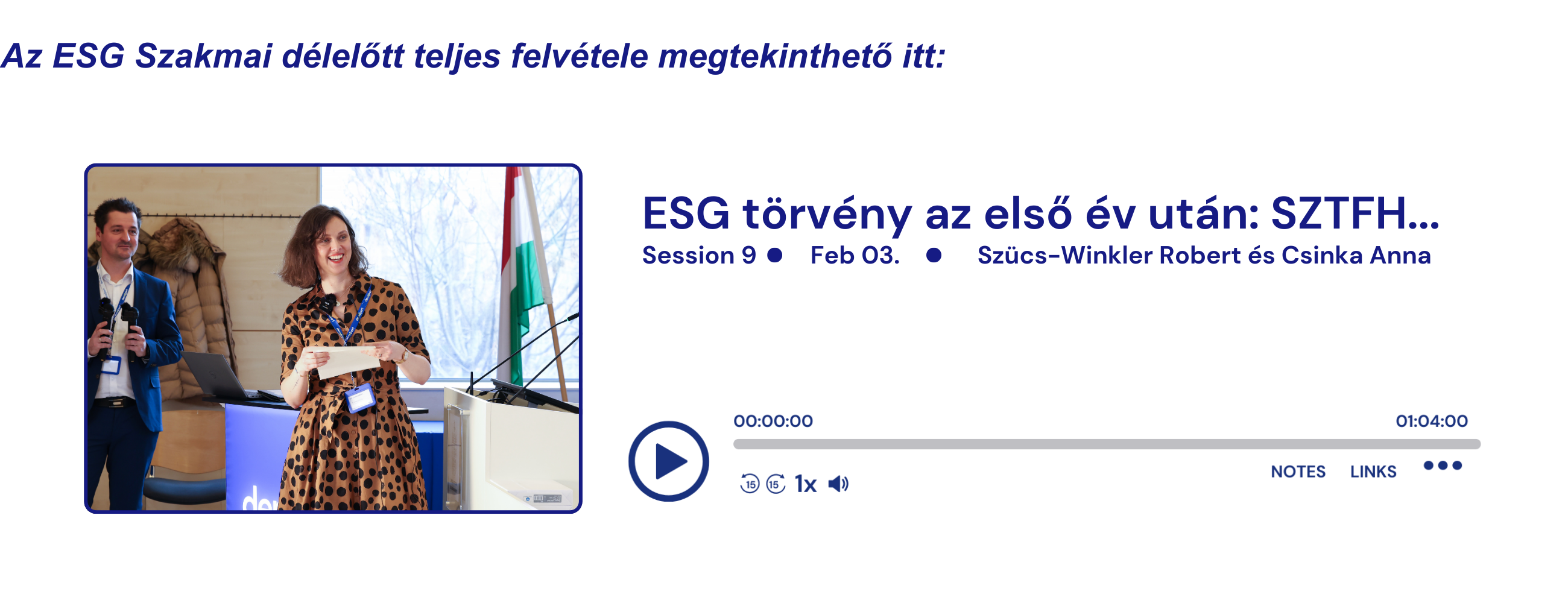 ESG törvény az első év után: SZTFH, auditori és vállalati nézőpont egy asztalnál elérhető felvétele