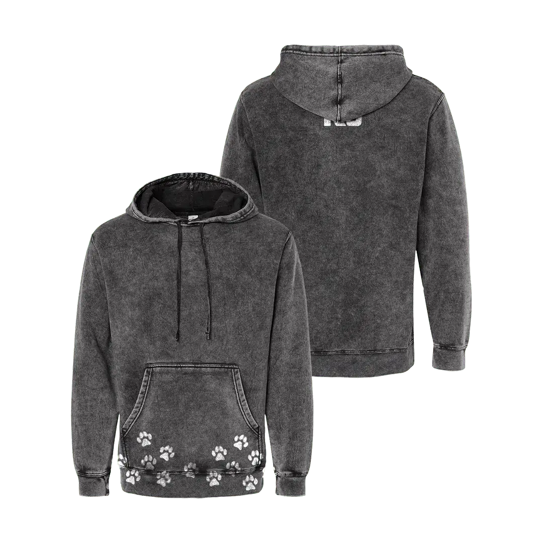 Keisean Nixon K9 Paw Print Mineral Wash Hoodie