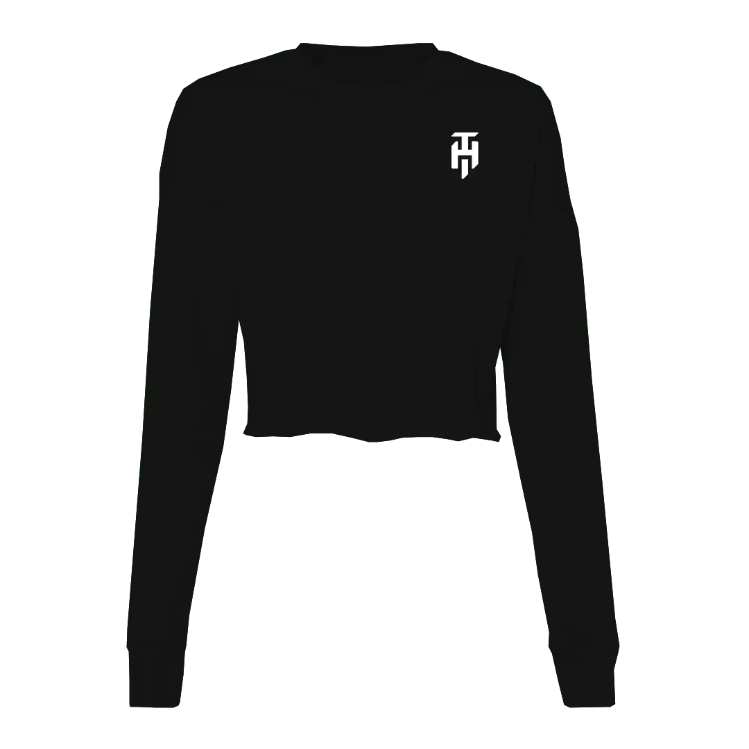 Tee Higgins Signature Logo Crop Top Long Sleeve Crewneck Fleece