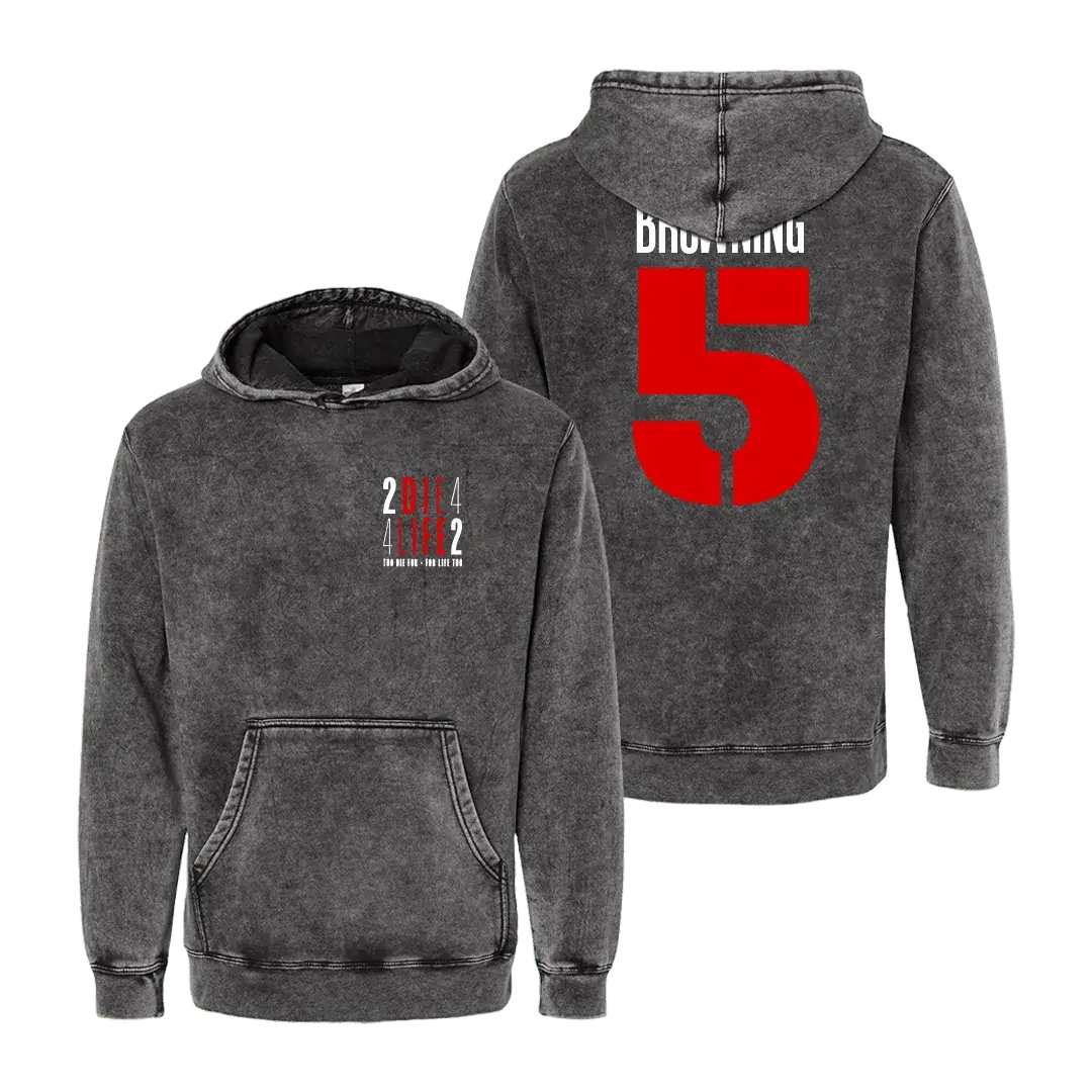 Baron Browning 2442 Signature Logo 5 Mineral Wash Hoodie