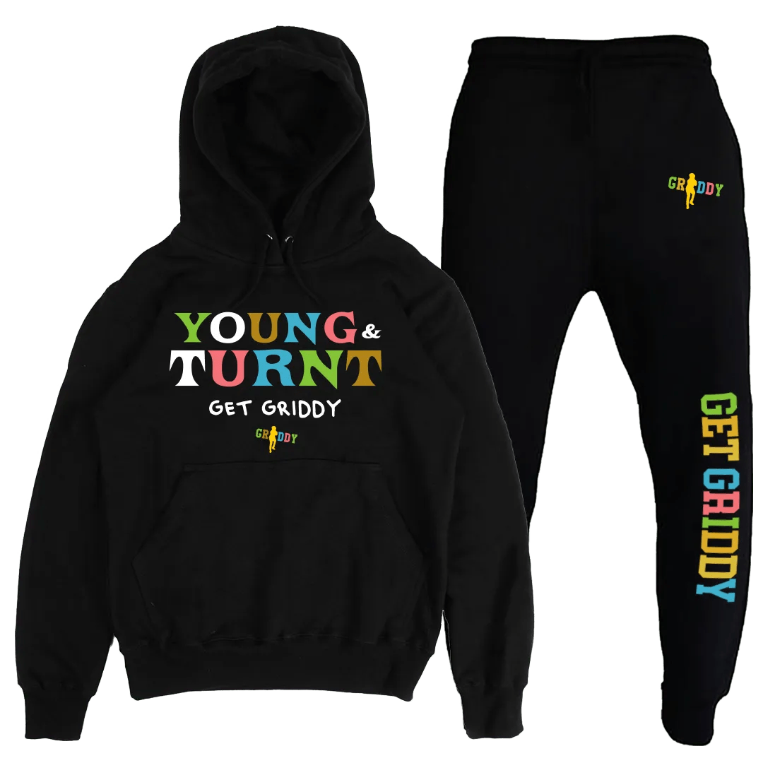 Griddy Young & Turnt Black Outfit Set