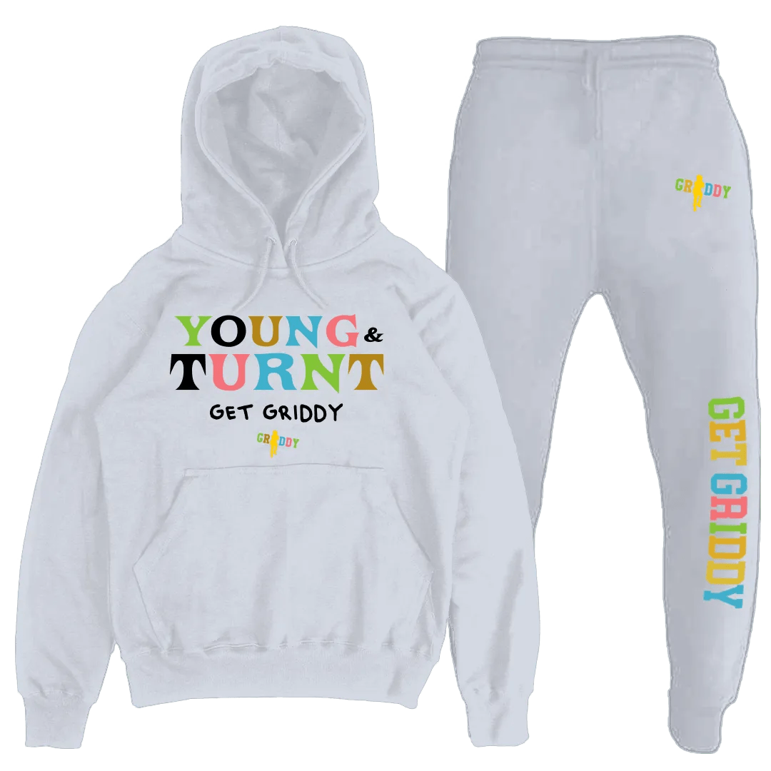 Griddy Young & Turnt Light Gray Outfit Set