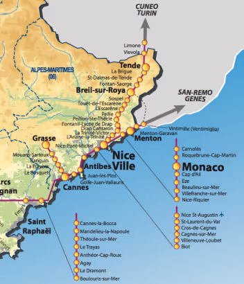 Transport on the French Riviera : a practical guide to getting around by  train, bus and car