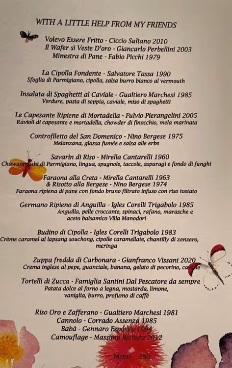 The new menu at Osteria Francescana in Modena
