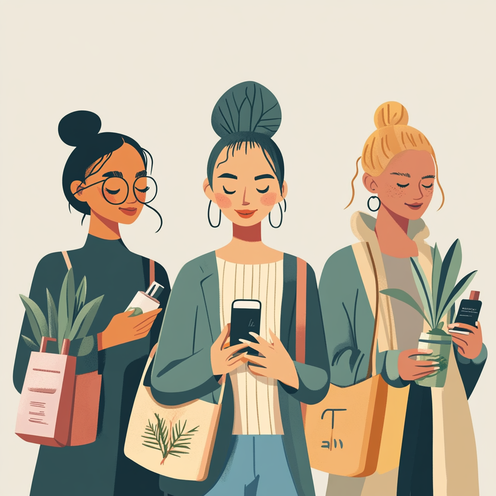 A group of women holding a phoneDescription automatically generated
