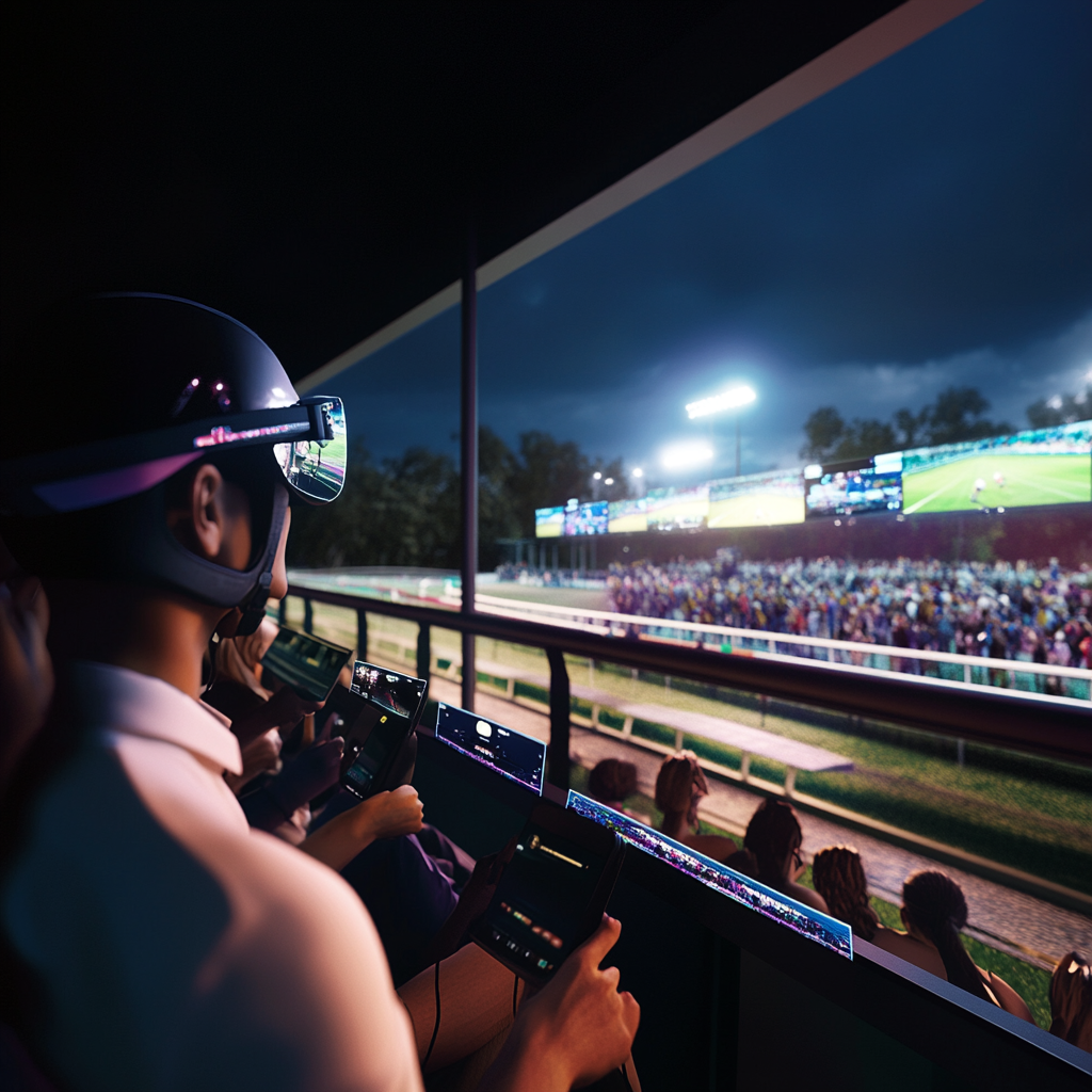 A group of people watching a raceDescription automatically generated