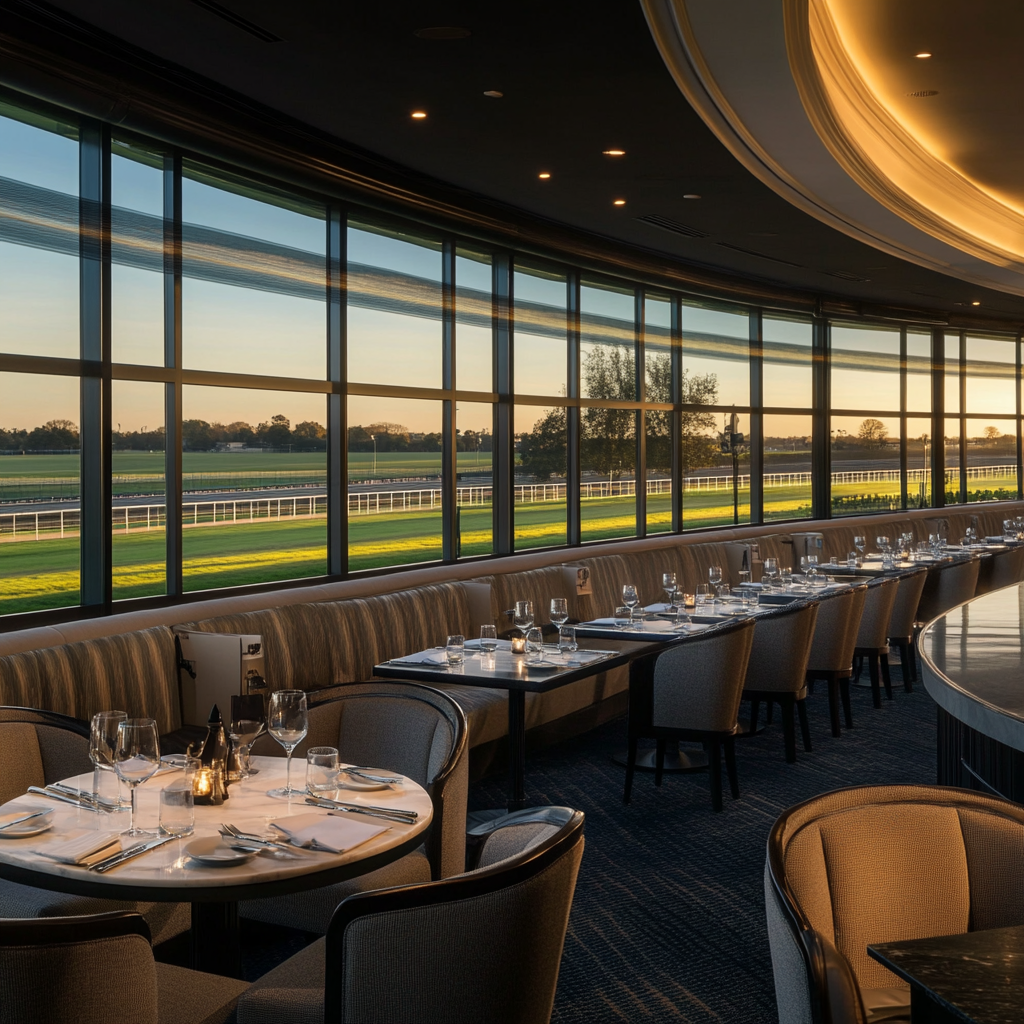 A restaurant with tables and chairsDescription automatically generated