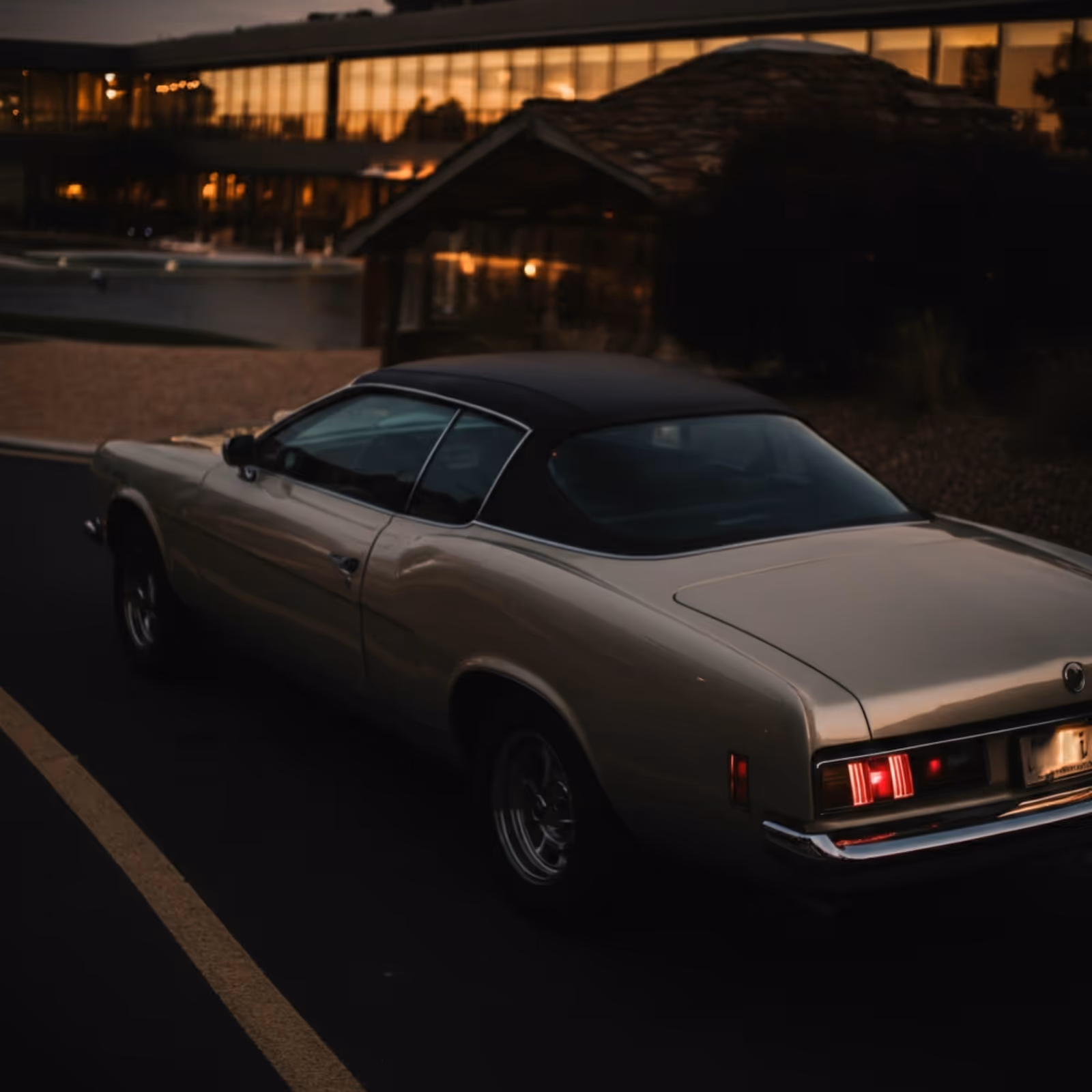 A car parked in front of a building
