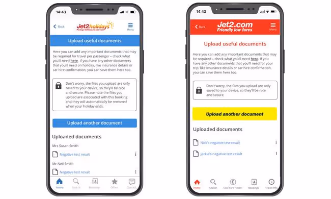 Jet2.com and Jet2holidays add new feature to mobile apps enabling customers to save important travel documents in one place