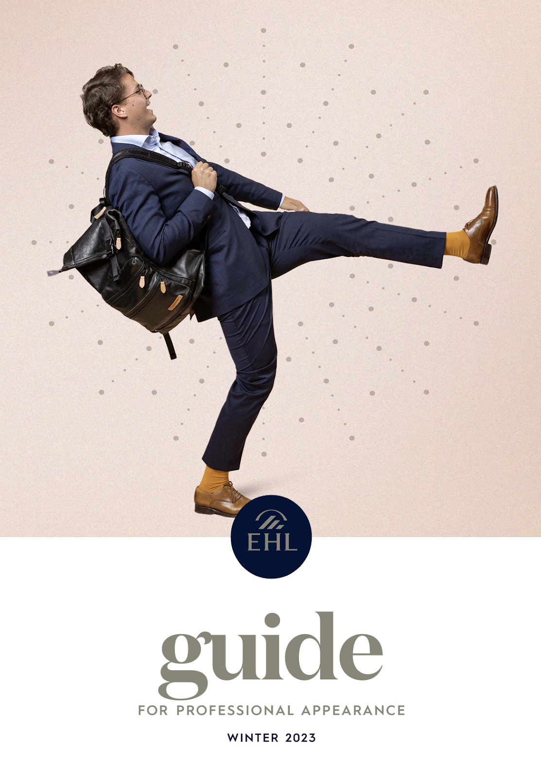 A person in a suit kicking a legDescription automatically generated