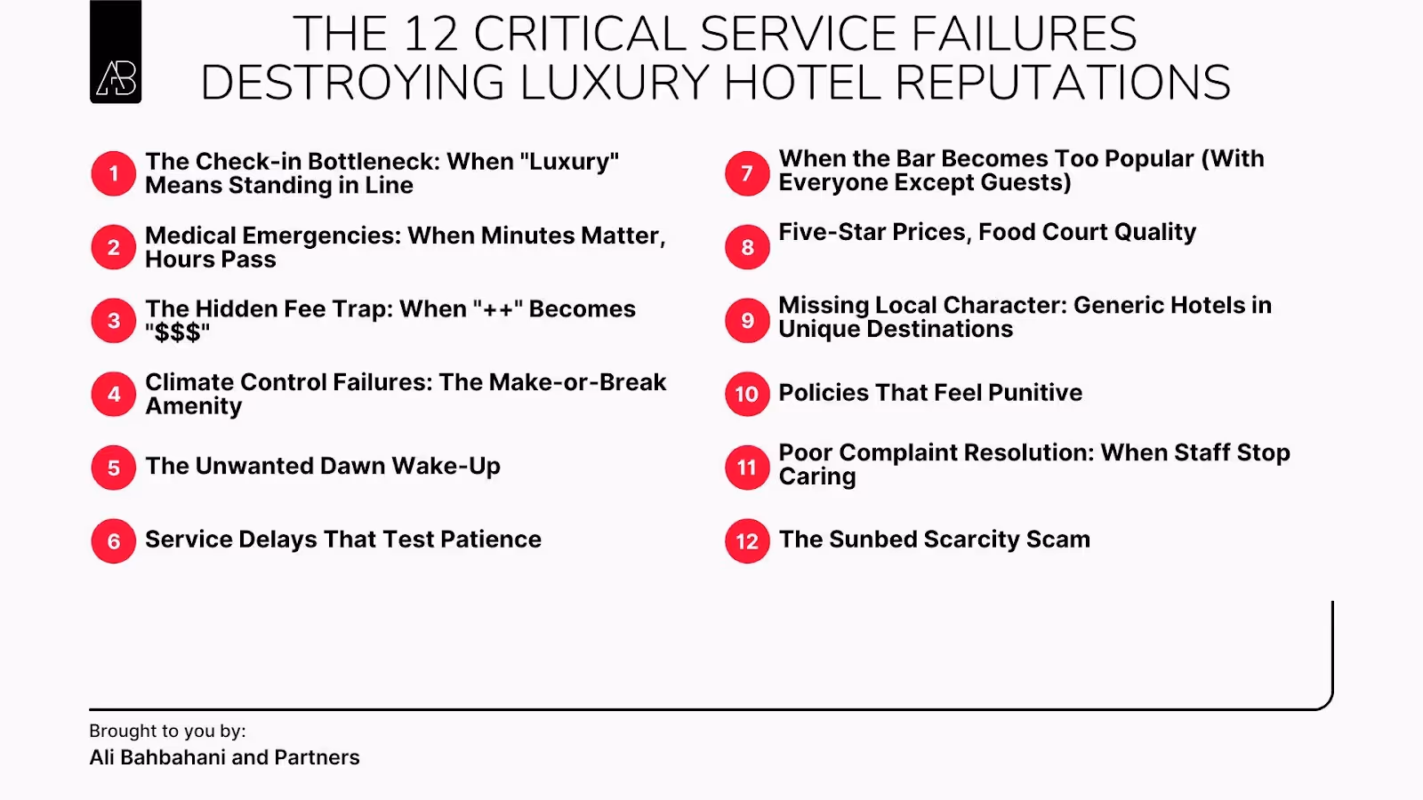 The 12 Critical Service Failures Destroying Luxury Hotel Reputations