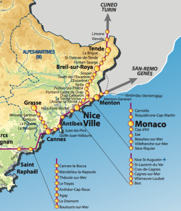 Transport on the French Riviera : a practical guide to getting around by  train, bus and car