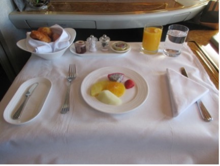 Emirates Airlines Business Class Meal Setup