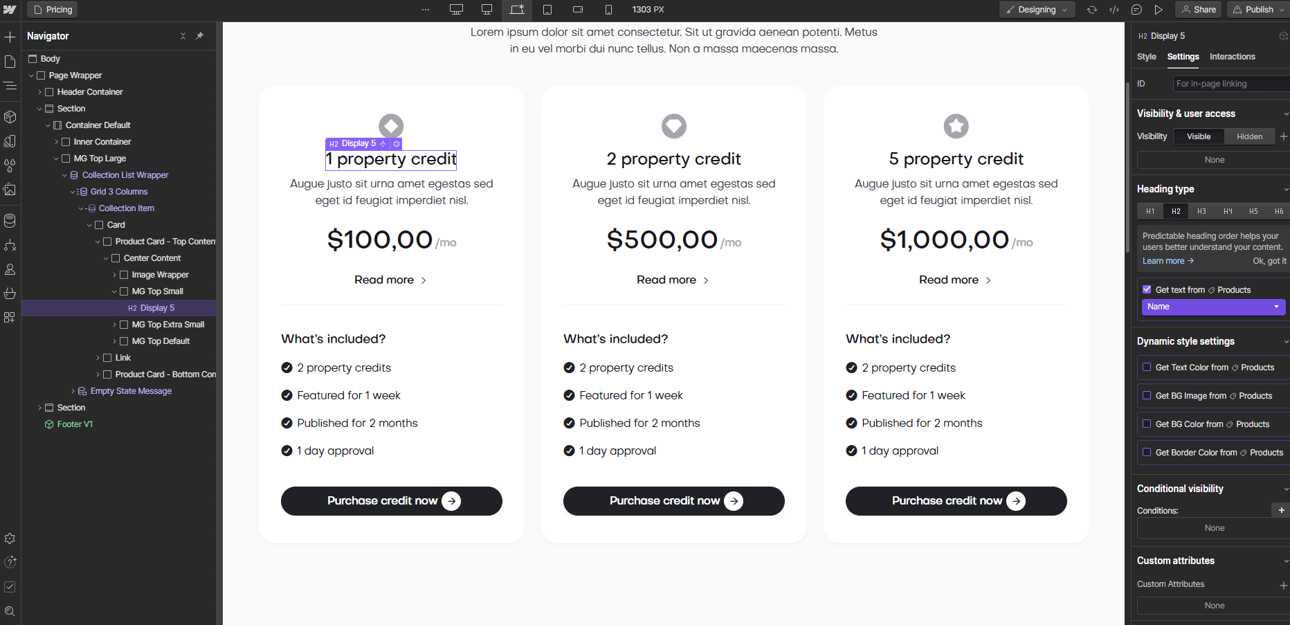 Ecommerce Content - Property X Webflow Template