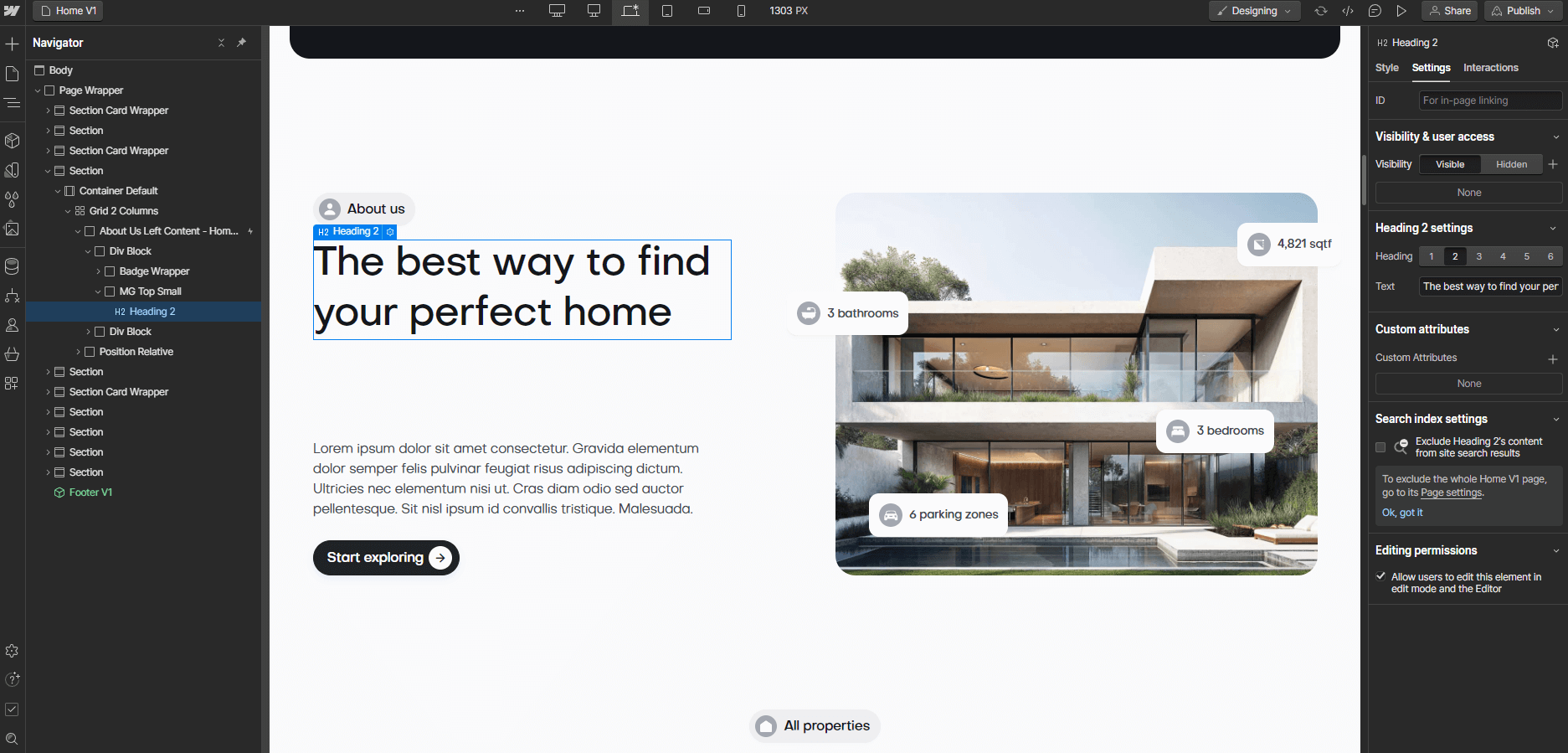 Static Content - Property X Webflow Template