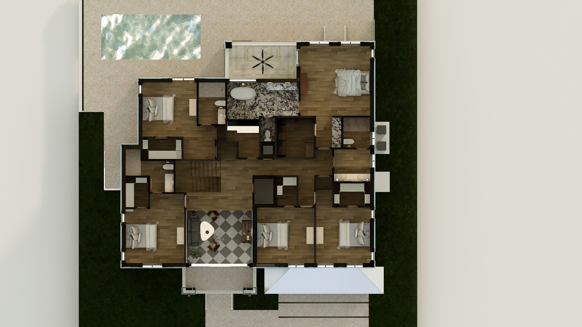 Second floor rendered plan