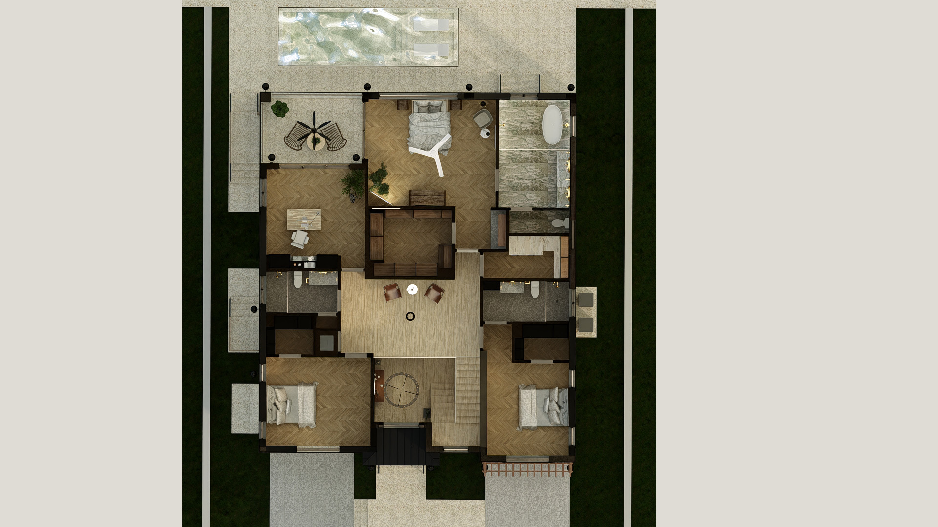 Second floor rendered plan