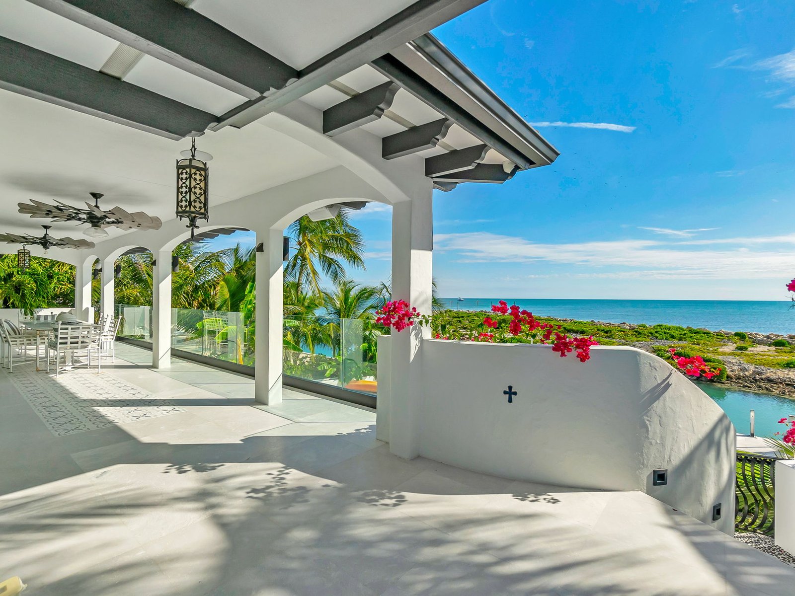 210 W Seaview Cir waterfront home in Duck Key, covered terrace with ocean view
