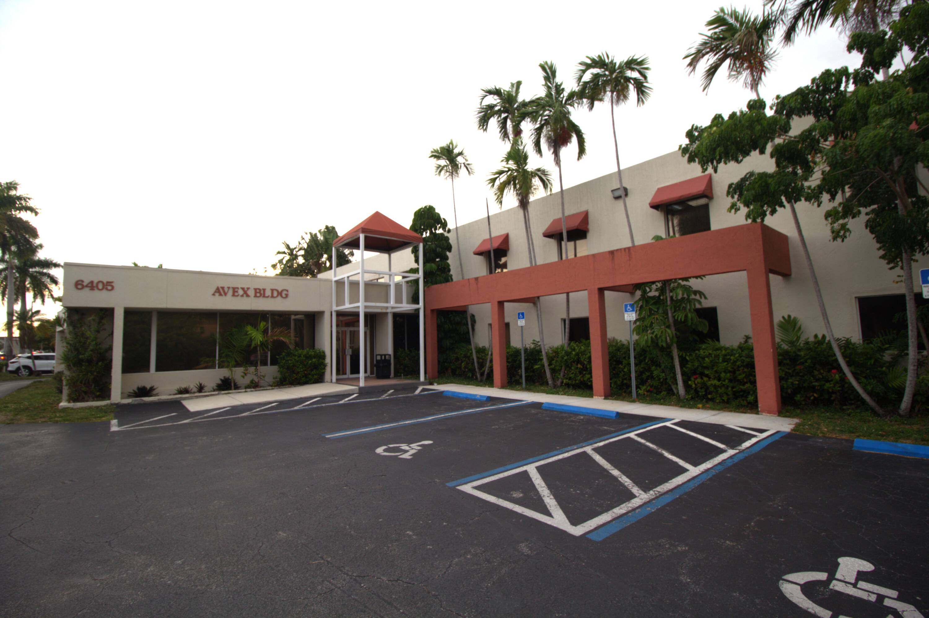 6405 NW 36th St office space in Virginia Gardens, front exterior and parking lot