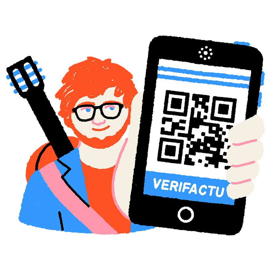 Ed Sheeran usando Verifactu