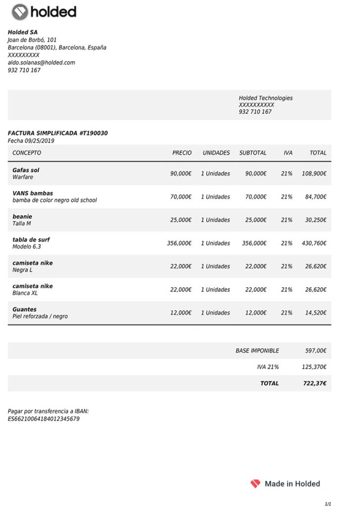 factura simplificada o ticket