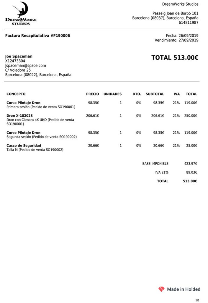 factura recapitulativa