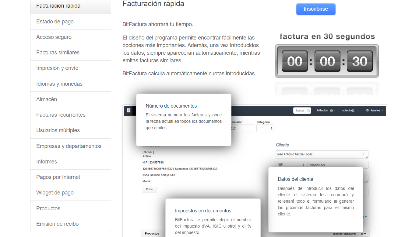 Programa de facturación para autónomos y pymes de BitFactura