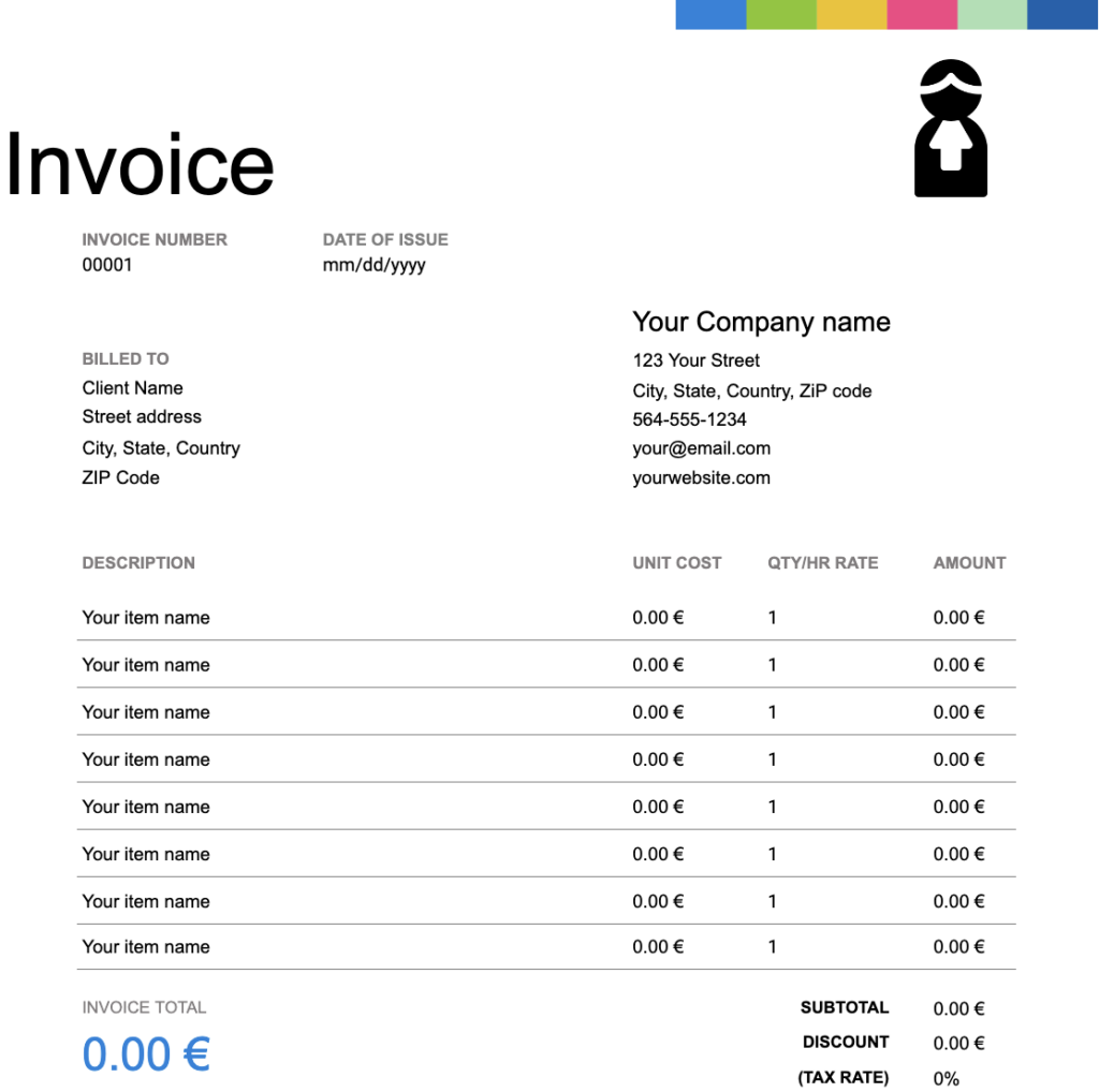 Modelo de factura de comunidad de propietarios en inglés