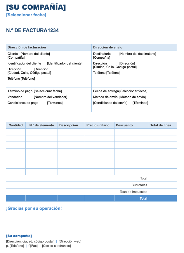 Plantilla con colores personalizables