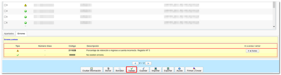 validar información en modelo 180