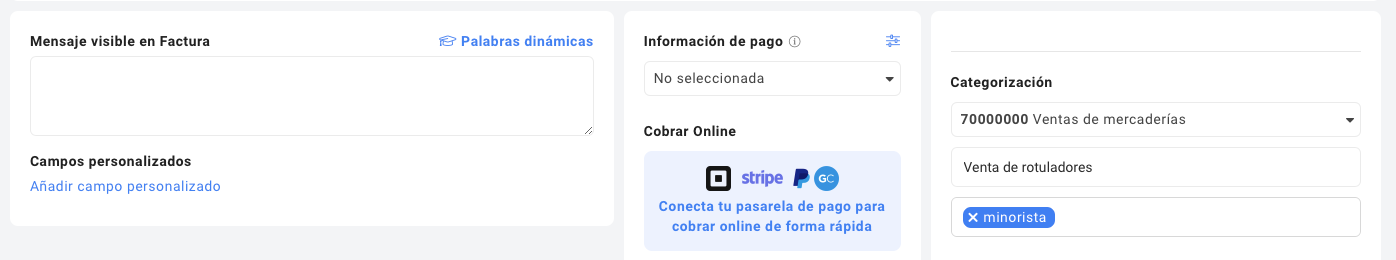 Categorizar asientos contables predefinidos