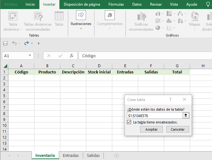 seleccionar el formato de las tablas