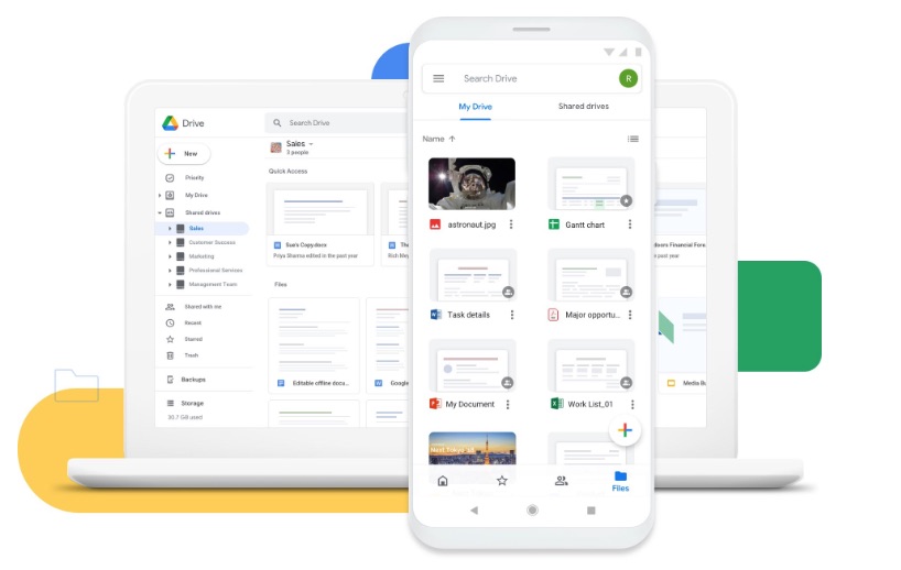 dashboard de Google Drive