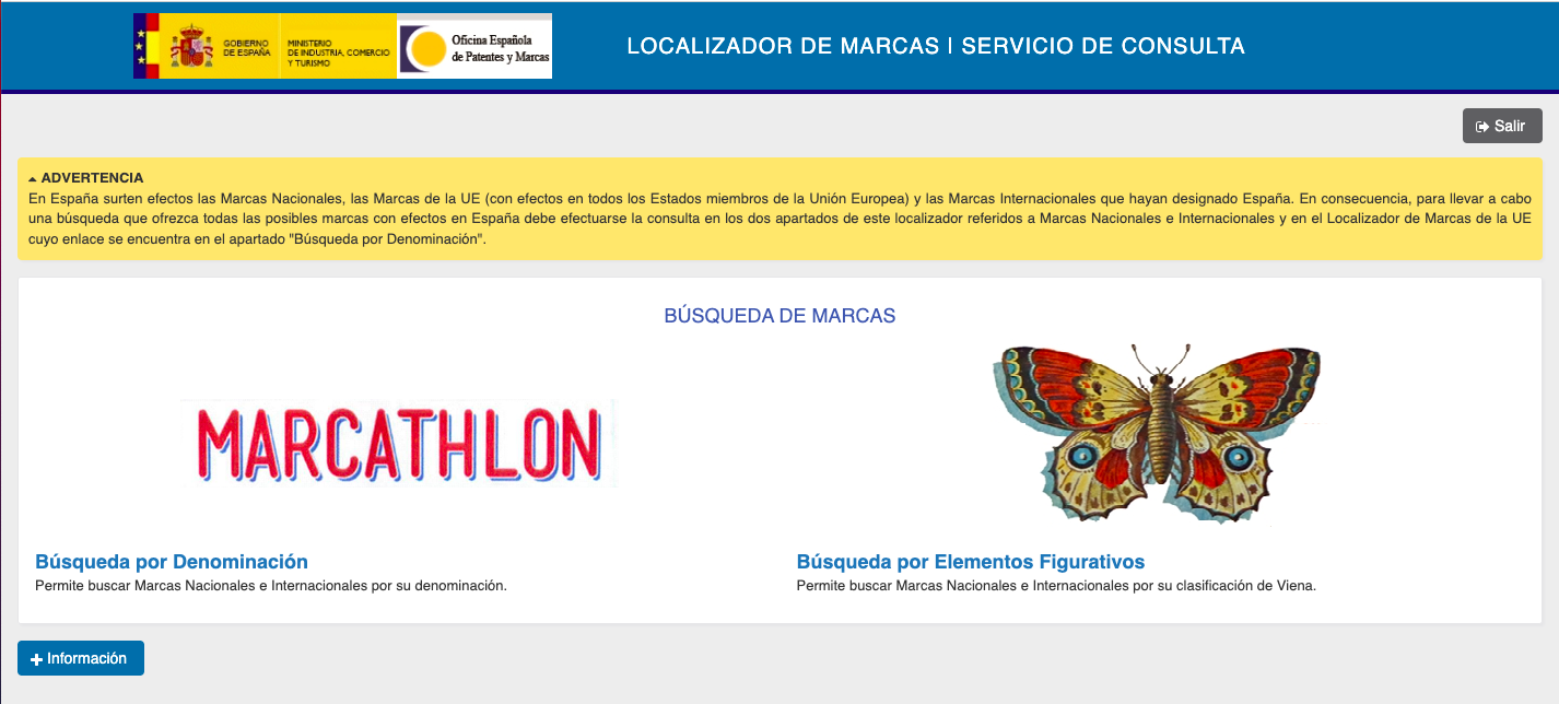 búsqueda por denominación