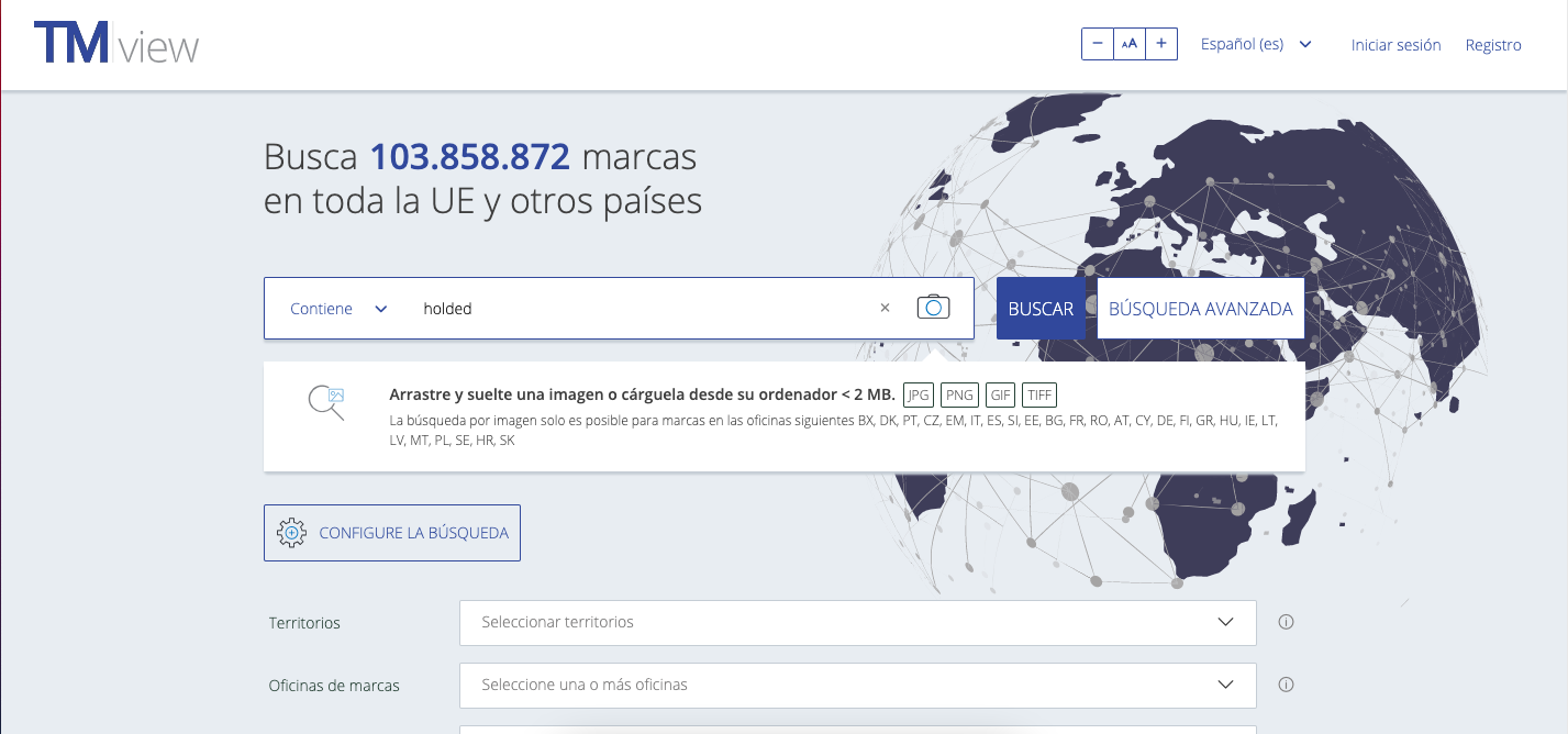 búsqueda en TM view