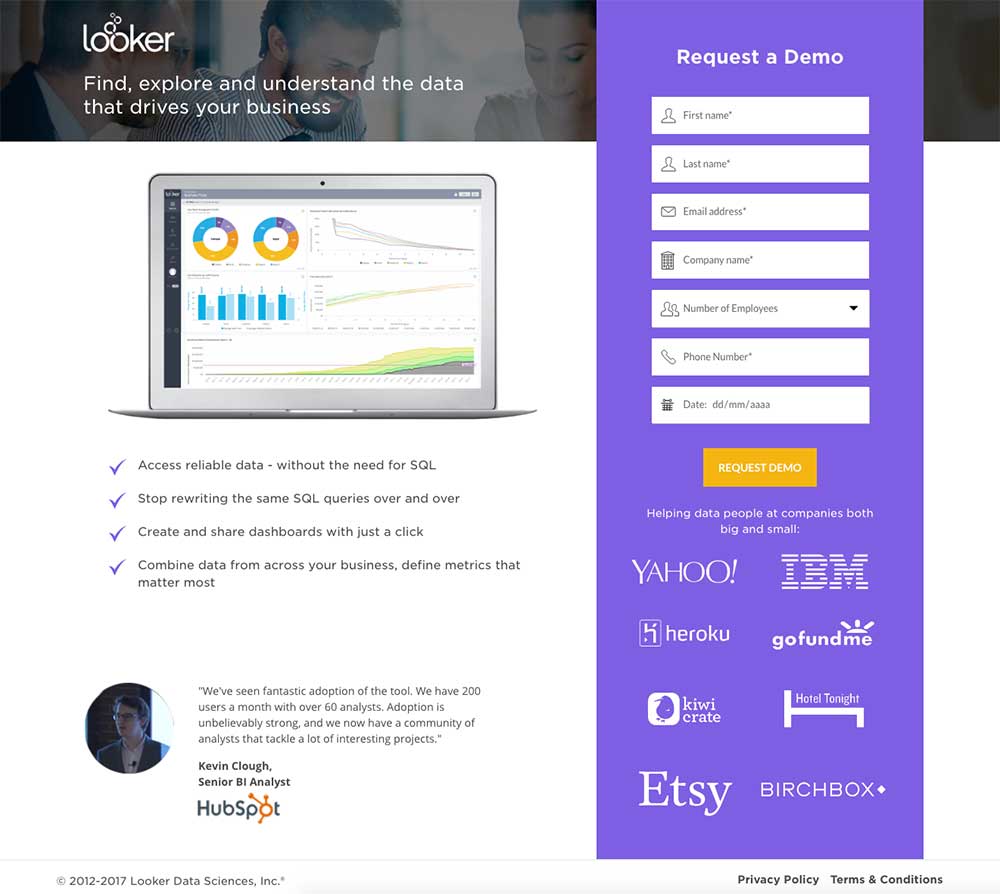 looker-landing-page-demo