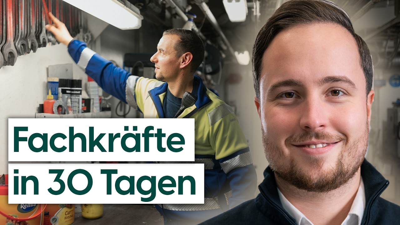 Technische Fachkräfte in einer Produktionshalle im Gespräch mit einer Personalverantwortlichen
