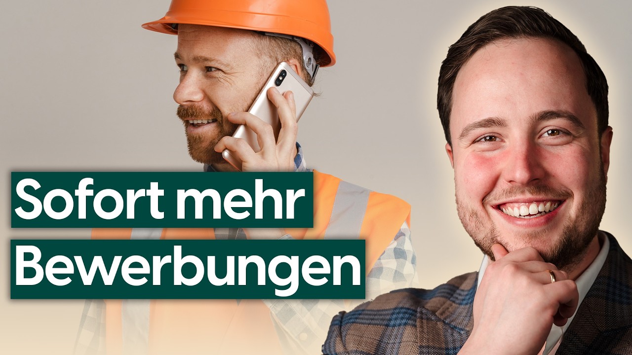 Fachkraft liest eine Stellenanzeige auf dem Smartphone