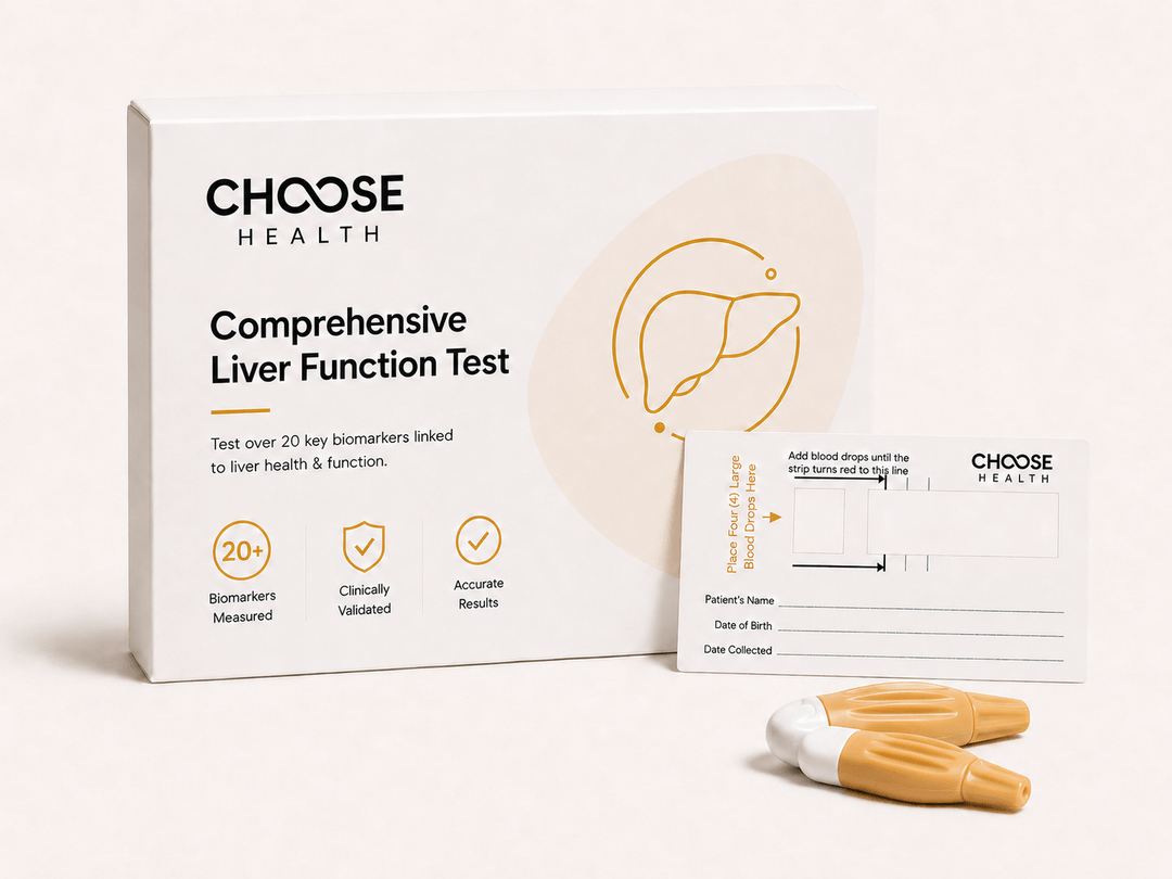 Comprehensive Liver Function Test box, DBS collection card and finger-prick lancets