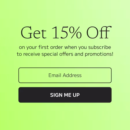 an email collection pop-up design that shows text reading 'Get 15% Off'